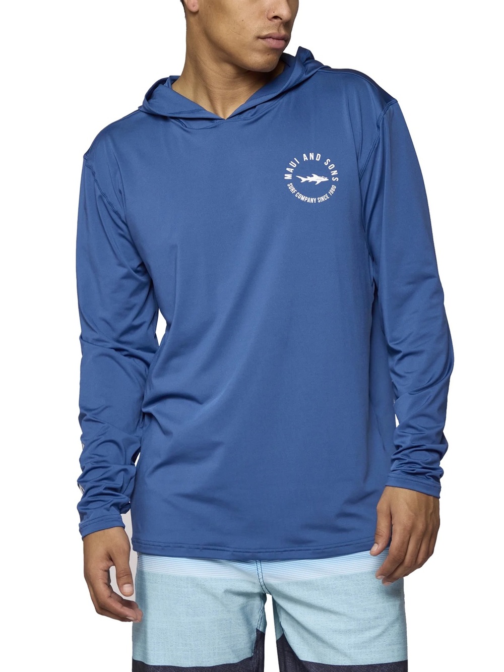 Maui and Sons Navy Hooded Sun Shirt - SURF CO- UNISEX